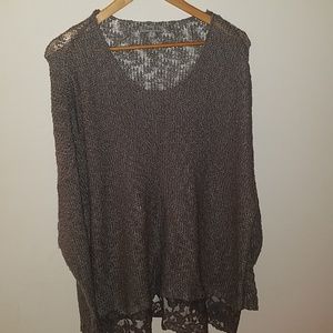 Grey oliva sky sweater blouse